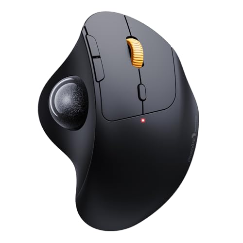 ProtoArc トラックボールマウス Bluetooth/2.4GHz両対応 3台同時接続 無線 マウス トラックボール 静音 親指 Type-C充電式 大容量バッテリー内蔵 5段階DPI調節可能 進む/戻るボタン搭載 Windows/Mac/iOS/Android対応 ブラック 1枚目 画像