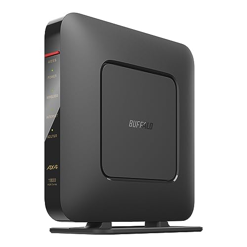 【Amazon.co.jp限定】 バッファローWiFi ルーター無線LAN Wi-Fi 6 11ax / 11ac AX1800 573+1201Mbps 日本メーカー LANケーブル同梱 【 iPhone 16e / 16 / 15 / 14 / Nintendo Switch / PS5 動作確認済み 】 エコパッケージ WSR-1800AX4P/NBK 1枚目 画像