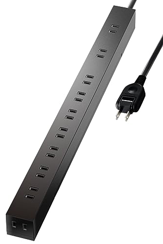 エレコム 電源タップ 雷ガード 10個口 2m ほこりシャッター 【 固定 ・吊下可能な回転パーツ付き】 ブラック ECT-0102BK 1枚目 画像