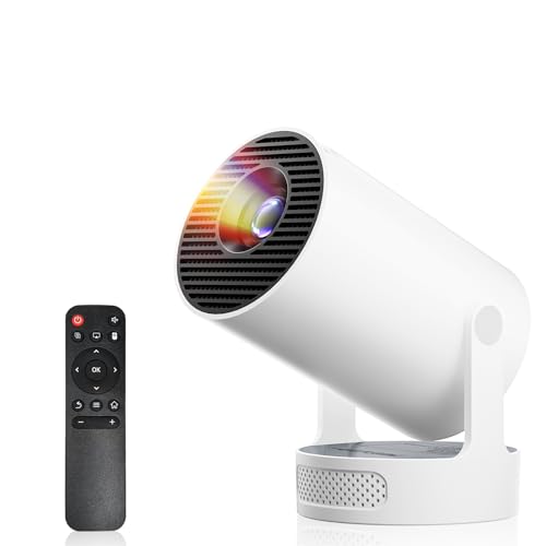 Philoent プロジェクター 家庭用 超小型 【2025アップグレード版Android TV14.0搭載&270°回転&HiFi外部スピーカー】 27000LM 1080P 4K対応 短距離投影 高輝度 天井投影 Wi-Fi6 大画面 自動台形補正 操作簡単 軽量Bluetooth5.4 IOS/Android/パソコン/DVD/PS機/SWITCH接続可 日本語取扱説明書 プレゼントに最適 1枚目 画像