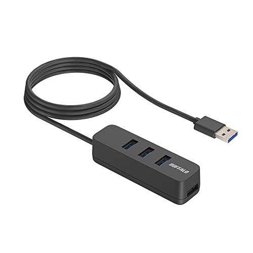 バッファロー USB3.2 Gen1 バスパワー 4ポート ハブ ブラック 上挿しモデル BSH4U145U3BK 1枚目 画像
