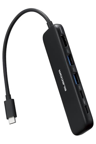 エレコム USB-C ハブ ドッキングステーション 5in1 100W PD対応 HDMI 4K30Hz 高速データ転送 5Gbps ブラック DST-W01 画像1