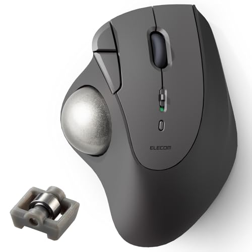エレコム ワイヤレス トラックボールマウス Bluetooth IST (イスト) シリーズ 5ボタン 親指操作 ベアリング支持 Windows Mac Chromebook ブラック 2 M-IT11BRABK 1枚目 画像