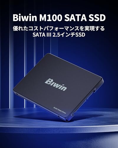 Biwin M100 256GB SSD 2.5インチ SATA III 高速550MB/s 内蔵SSD 高耐久 低消費電力 耐衝撃 PS4対応 メーカー3年保証 最後 画像