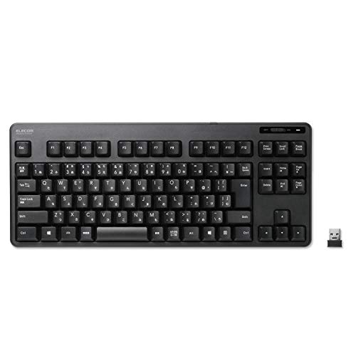 エレコム USB キーボード ワイヤレス (レシーバー付属) メンブレン コンパクトキーボード ブラック TK-FDM105TXBK 1枚目 画像