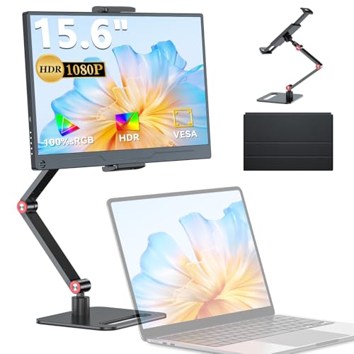 モバイルモニター 15.6インチ UPERFECT モバイルディスプレイ 卓上スタンド付き 1920*1080 100%広色域 HDR ゲーミングモニター ポータブルモニター IPS液晶パネル ブルーカット 薄型 軽量持ち運び ペンホールスタンド VESA 保護カバー USBType-C 標準HDMI スピーカー内蔵 Switch/PS3/PS4/PS5/Xbox/PC/スマホ/Macなど対応 1枚目 画像