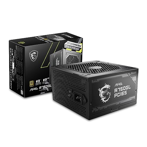 MSI 750W自作PC電源ユニット MAG A750GL PCIE5 (80PLUS GOLD PCIe5.0/ATX3.0ネイティブ対応)PS1326 1枚目 画像