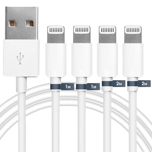 【2025正規MFi認証品】i-Phone 充電ケーブル ライトニングケーブル 純正品質【1M/2M 各2本】充電器 ケーブル 2.4A急速充電 USB 充電コード 高速データ転送 断線防止 高耐久 i-Phone 14/14 Pro/13/13 Pro/12/11/X/8/8plus/7/6/iPad 各種対応 1枚目 画像