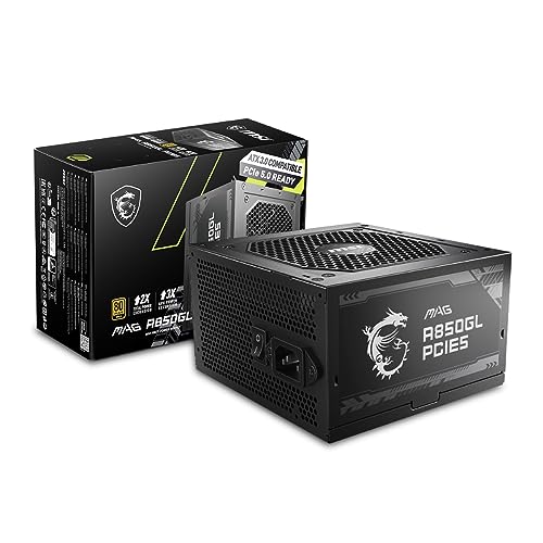 MSI 850W自作PC電源ユニットMAG A850GL PCIE5 (80PLUS GOLD PCIe5.1/ATX3.0ネイティブ対応)PS1327 1枚目 画像