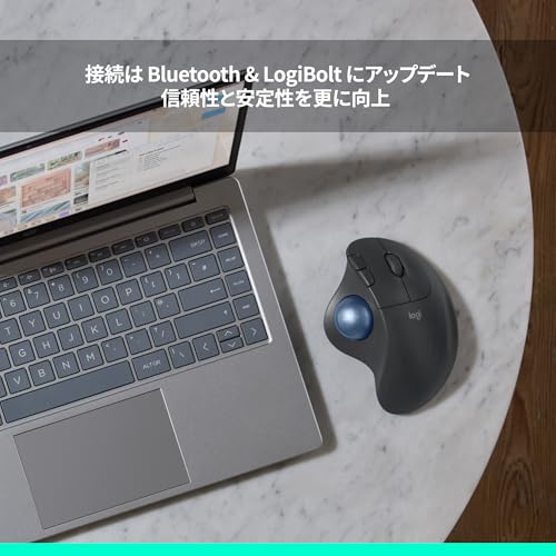 ロジクール 静音 ワイヤレス トラックボール マウス M575SPGR Bluetooth Logibolt 無線 windows mac iPad OS Chrome トラックボールマウス グラファイト M575 M575SP 国内正規品 中間 画像