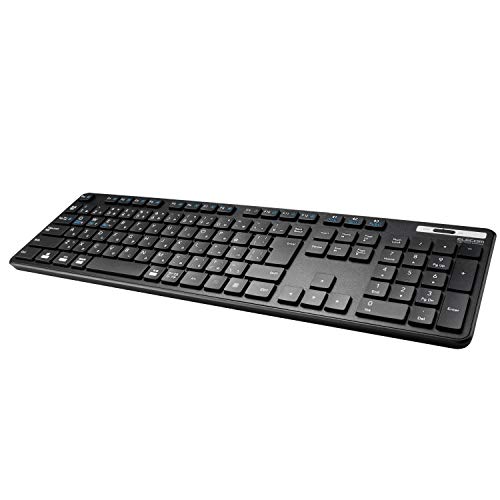 エレコム ワイヤレスキーボード Bluetooth フルキーボード テンキー付 薄型 メンブレン 抗菌 最大3台マルチペアリング対応 iPad/Surface/テンキー付 ブラック TK-FBM120KBK/EC 1枚目 画像