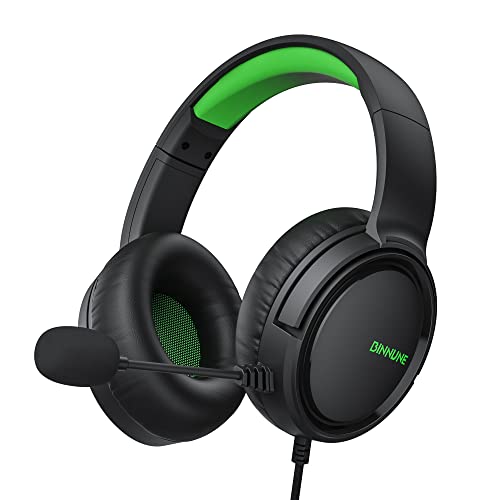 BINNUNE ゲーミングヘッドセット Ps5 ヘッドセット 3.5mm有線 xboxヘッドセット マイク付き ミュート機能付き ゲーミングヘッドホン 50MMドライバー低遅延 軽量 ノイズキャンセリング マイク FPS ゲーム用 ヘッドフォン PC Ps5 Ps4 xbox switch対応 1枚目 画像