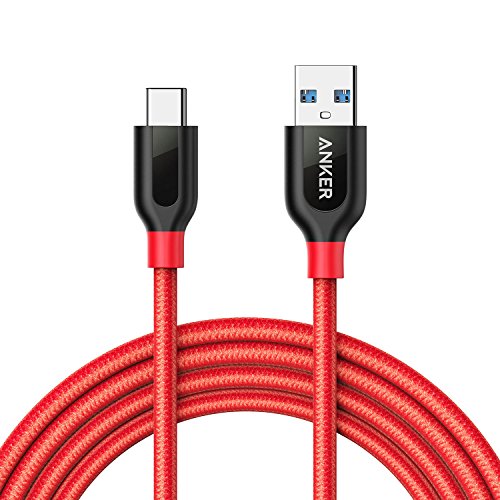 Anker PowerLine+ USB-C & Anker PowerLine+ USB-C & USB-A 3.0 ケーブル (1.8m レッド) Galaxy S8 / S8+、MacBook、Xperia XZ対応 1枚目 画像