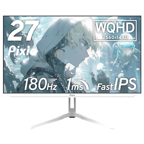 Pixio PX278 WAVE White ゲーミングモニター 27インチ 180Hz WQHD ホワイト 白 かわいい 1枚目 画像