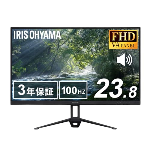 【Amazon.co.jp限定】 アイリスオーヤマ モニター 24インチ Full HD(1920×1080) 国内メーカー VAパネル スピーカー内蔵 100Hz フリッカー軽減 非光沢タイプ ディスプレイ HDMI ブラック DT-IF235S-B 1枚目 画像