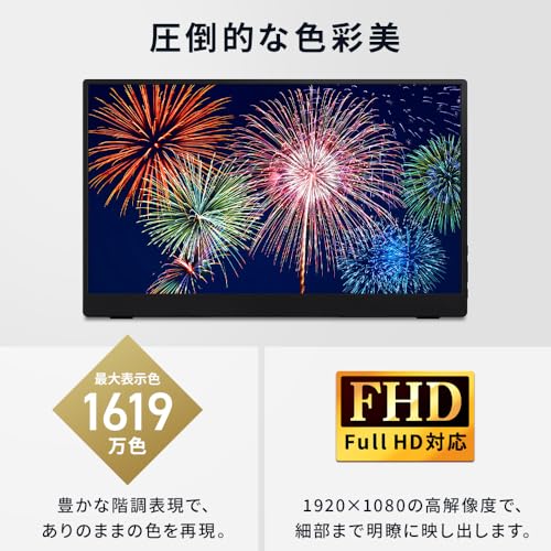 【Amazon.co.jp限定】アイリスオーヤマ モバイルモニター 15.6inch FHD スピーカー内蔵 (365日24時間サポート 日本メーカー) DP-FF164S-B 中間 画像