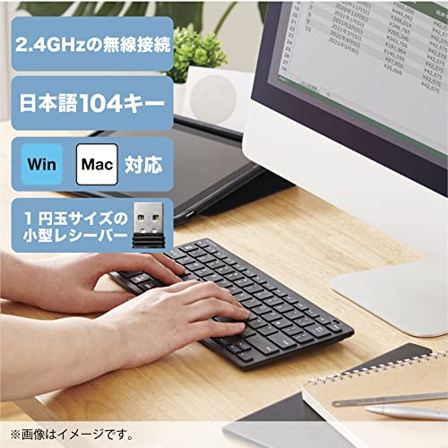 エレコム USB-A キーボード ワイヤレス (レシーバー付属) パンタグラフ コンパクトキーボード ホワイト TK-FDP099TWH 最後 画像