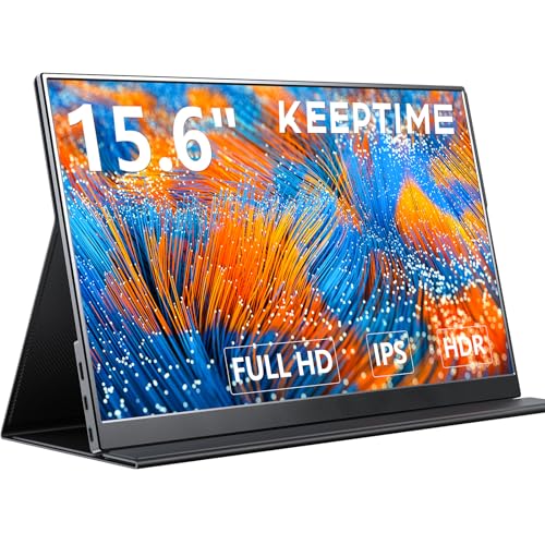 KEEPTIME モバイルモニター 15.6インチ 1920*1080 モバイルディスプレイ ポータブルモニター IPS液晶パネル 非光沢画面 薄型 軽量 マグネット保護カバー付き USB Type-C ミニHDMI PS4/XBOX/Switch/PC/Macなど対応 在宅勤務 リモートワーク 1枚目 画像