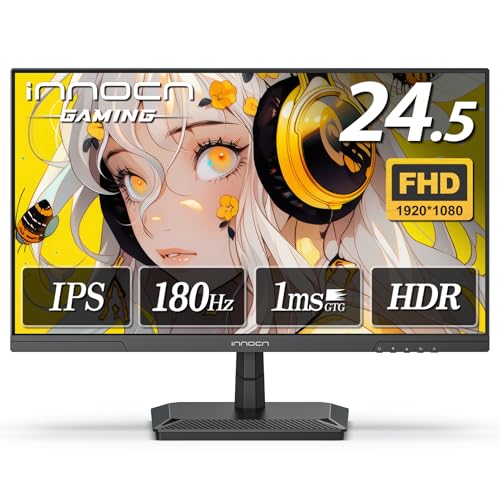 INNOCN ゲーミングモニター 24.5インチ 180Hz フルHD IPSパネル 1ms応答速度 HDMI2.0/DP1.4 AdaptiveSync対応 傾き調整 非光沢ディスプレイ VESA 100*100mm (HDMIケーブル付き) 25G2G (スピーカない) 1枚目 画像