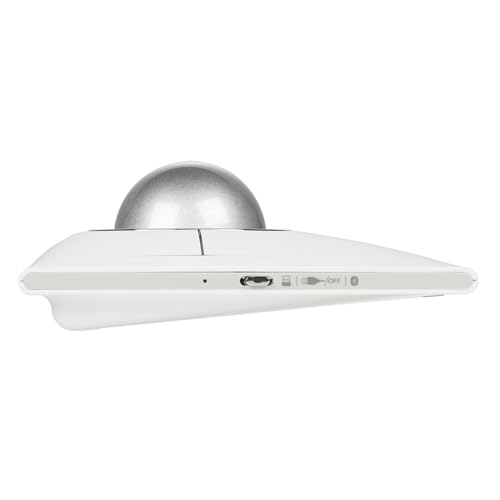 【Amazon.co.jp 限定】Kensington ケンジントン SlimBlade Pro EQトラックボール ホワイト K72084JP Bluetooth・2.4GHzワイヤレス・有線接続対応 再生プラスチック使用 中間 画像