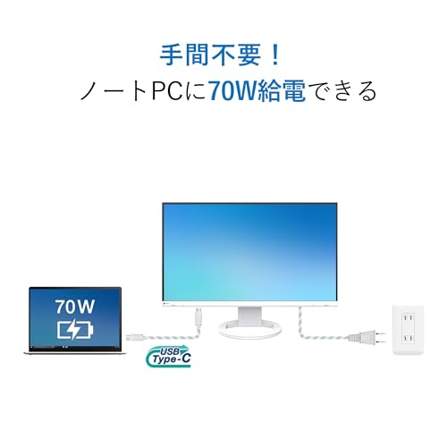 【Amazon.co.jp限定】EIZO 疲れ目軽減モニター | FlexScan EV2720S-AMZBK | 27.0型2560×1440・USB Type-C(70W給電)・スタンド可動・ブラック 中間 画像