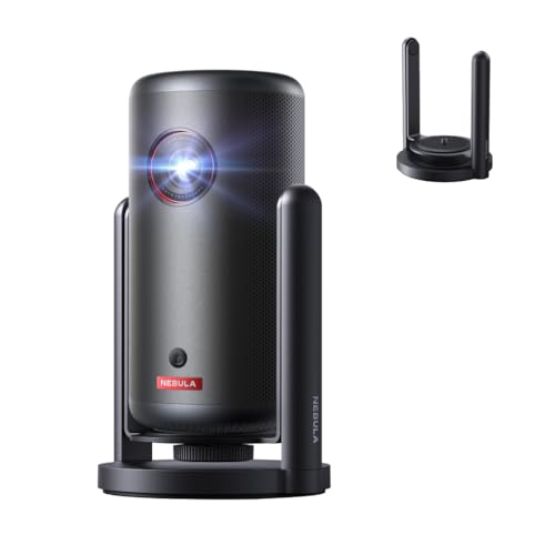 Anker Nebula Capsule 3 & 公式プロジェクタージンバルスタンド (Capsuleシリーズ用) (小型 Google TV搭載 モバイル プロジェクター とスタンドセット)【家庭用 フルHD Netflix対応 200ANSI ルーメン 最大120インチ 大画面 天井投影 自動台形補正 オートフォーカス バッテリー内蔵 ホームシアター アンカー ネビュラ カプセル 3】 画像1