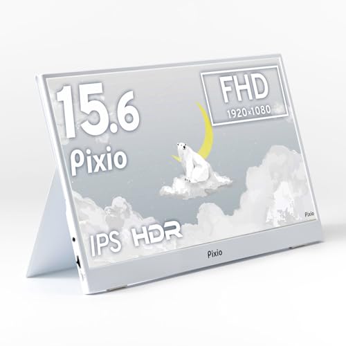 Pixio ポータブルモニター モバイルモニター 白 ホワイト PX160 Wave White 15.6インチ 60Hz FHD IPS ピクシオ サブ ディスプレイ 軽量 1枚目 画像