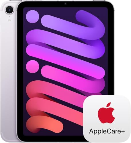 Apple iPad mini(A17 Pro):Apple Intelligence、8.3 インチ Liquid Retina ディスプレ イ、256GB、Wi-Fi 6E + 5G 携帯電話通信、12MP フロントカメラ/12MP バックカメ ラ、Touch ID、一日中使えるバッテリー ‒ パープル + 2年延長 AppleCare+ for iPad mini(A17 Pro) 画像1