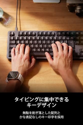 エレコム メカニカルキーボード Leggero 有線 フルサイズ Nキーロールオーバー対応 5000万回高耐久スイッチ採用 赤軸 グレー TK-MC50UKLGY/EC 中間 画像