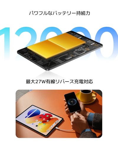 シャオミ(Xiaomi) タブレット REDMI Pad 2 Pro 6GB+128GB 2.5K 120Hz 大型12.1インチディスプレ Dolby Atmos対応 12000mAh 大容量バッテリー リバース充電対応 Snapdragon 7s Gen 4チップ 2TBまで拡張 Xiaomi相互接続機能対応 軽量 エンターテインメント 子供用にも 日本語版 グラファイトグレー 中間 画像