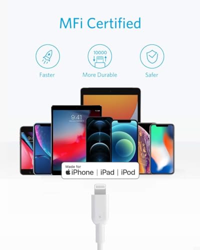 Anker PowerLine II USB-C & ライトニングケーブル MFi認証 USB PD 急速充電 iPhone 14 / 14 Plus / 14 Pro / 14 Pro Max / 13 / SE (第3世代) 各種対応 (1.8m ホワイト) 中間 画像