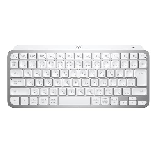 ロジクール MX KEYS mini KX700PG ミニマリスト ワイヤレス イルミネイテッド キーボード ペイルグレー 充電式 bluetooth Logi Bolt Unifying非対応 USB-C-A 日本語配列 windows mac chrome ios Android 無線 KX700 国内正規品 1枚目 画像