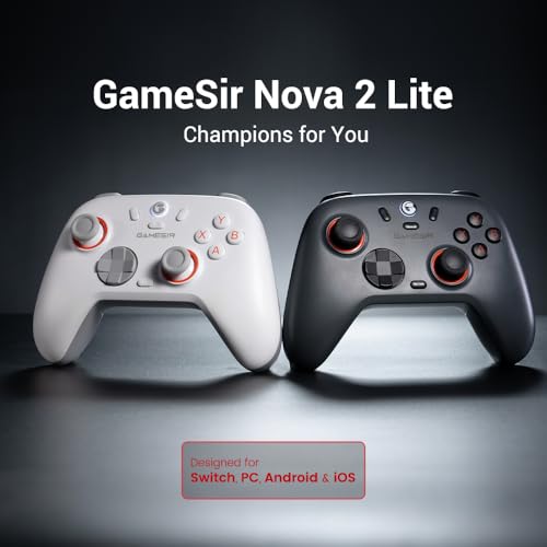 GameSir Nova lite2 PC コントローラー 有線、無線(Bluetooth、2.4GHz)連射機能/マクロ&ループ機能 1000hzポーリングレートゲームパッド PC、Switch、ios、Android対応 アンチドリフトホール効果スティックゲームコントローラー トリガーストップ 二つ背面ボダン搭載 非対称ランブルモーター付きSwitch/Switch2プロコン 一年保証 日本語説明書 グレー 最後 画像
