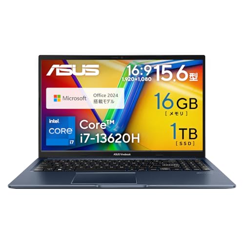 【Amazon.co.jp限定】 ASUS ノートパソコン Vivobook 15 X1502VA 15.6インチ インテル Core i7 13620H メモリ16GB SSD 1TB MS Office 2024搭載 Windows 11 バッテリー駆動 8.9時間 重量1.7kg PC Game Pass 3ヶ月利用権付き クワイエットブルー X1502VA-I7H161WS 画像1
