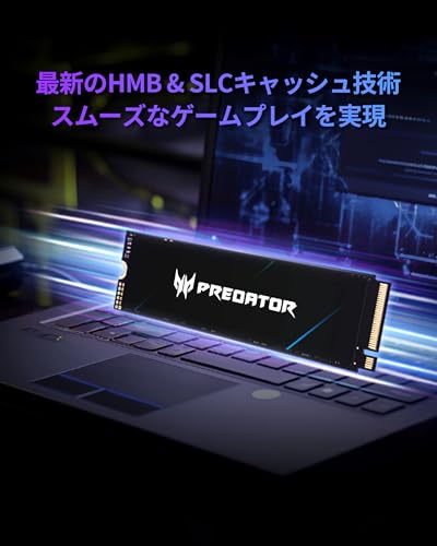 Acer Predator M.2 SSD 2TB GM7 NVMe2.0 2280 PCIe Gen4×4 超高速(最大読み取り：7400MB/s、最大書き込み：6500MB/s) 内蔵SSD 高耐久 3D NAND TLC PS5/PS5 Pro動作確認済み メーカー5年保証 中間 画像