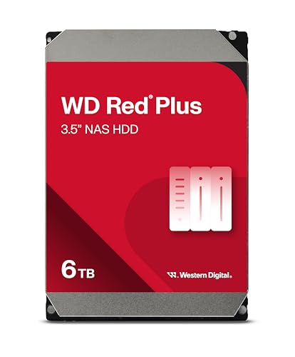 【Amazon.co.jp 限定】Western Digital ウエスタンデジタル WD Red Plus 内蔵 HDD 6TB CMR 3.5インチ SATA 5400rpm キャッシュ64MB NAS メーカー保証3年 WD60EFAX-AJP エコパッケージ 【国内正規取扱代理店】 画像1
