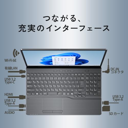 富士通 ノートパソコン FMV Note A WA1-K2 (MS Office 2024/Win 11/15.6型/AMD Ryzen 7/16GB/SSD 512GB/スーパーマルチドライブ) FMVWK2A175_AZ 中間 画像