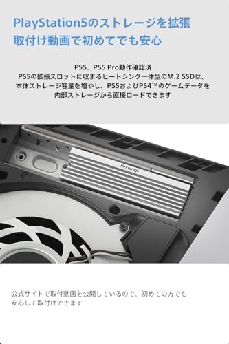 Nextorage 日本メーカー Valueシリーズ 2TB PS5対応ヒートシンク一体型内蔵SSD 新デザインHeatSink M.2 2280 PCIe4.0 NVMe SSD NEM-PAVC2TB/N SYM ネクストレージ 【PS5/PS5 Pro 動作確認済み】 中間 画像