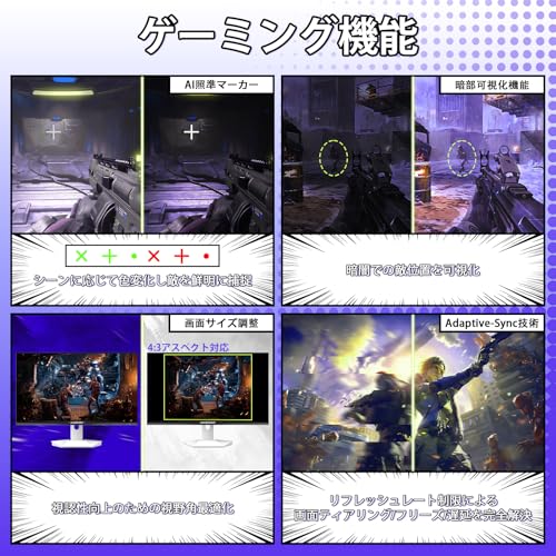 Amzfast 25インチ 320Hz ゲーミングモニター白 Fast IPS (1msMPRT /sRGB118%/320cd/m²) /Adaptive Sync対応 / HDMI2.0×2 DP1.4×2 低ブルーライト 5年保証 ホワイト AMZG25F6F(HDMI+DP ケーブル付属) 中間 画像