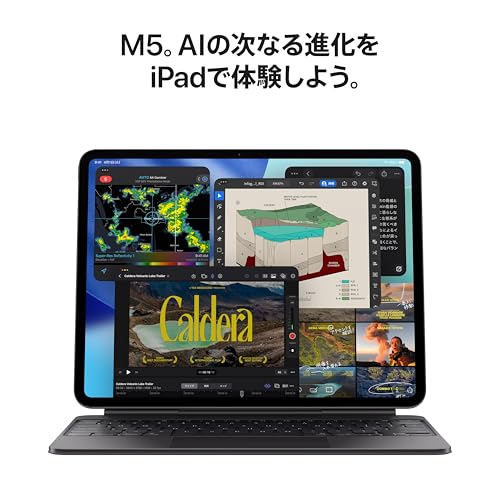 Apple 11インチiPad Pro(M5):Ultra Retina XDR ディスプレイ、256GB、横向きの12MP フロント/バックカメラ、LiDAR スキャナ、Apple N1によるWi-Fi 7、Face ID、一日中使えるバッテリー - スペースブラック 中間 画像
