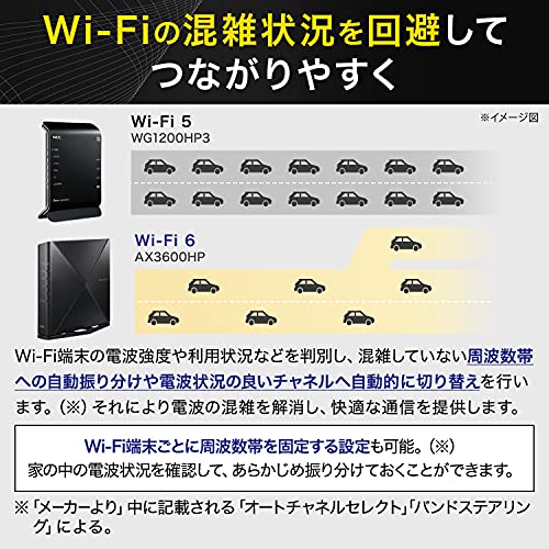 【Amazon.co.jp限定】NEC Aterm 無線LAN Wi-Fi 6 ルーター 11ax AM-AX3600HP 計8ストリーム 【 iPhone 14 / 13 / SE/Nintendo Switch メーカー動作確認済み】 中間 画像