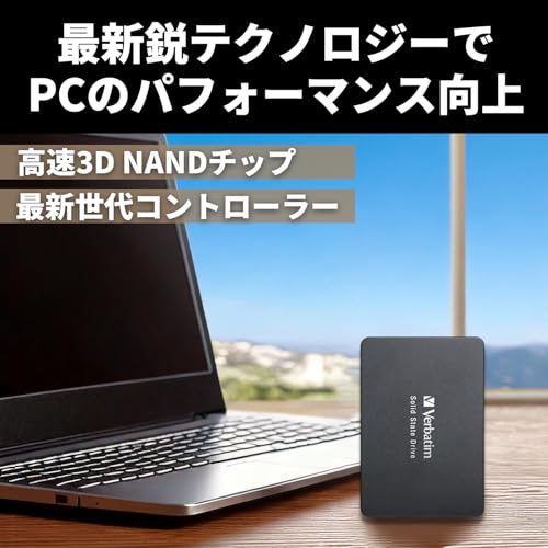 Verbatim バーベイタム 内蔵SSD 2.5 インチ SATA III 7mm Vi550シリーズ 1TB 最大読込 520MB/s 国内代理店IO Dataサポート 49353-J 中間 画像