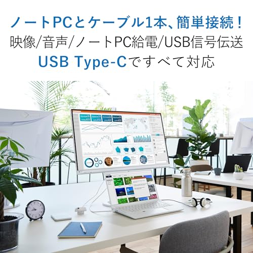 【Amazon.co.jp限定】EIZO 疲れ目軽減モニター | FlexScan EV2740S-AMZBK | 27.0型4K・USB Type-C(70W給電)・スタンド可動・ブラック 中間 画像