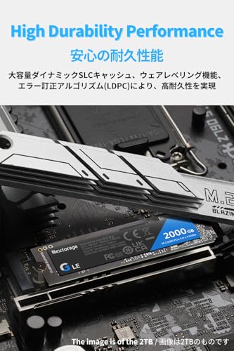 Nextorage 1TB SSD 内蔵 M.2 2280 PCIe Gen 4.0 x 4 NVMe 1.4 最大転送速度 7400MB/s 1000GB ネクストレージ 内蔵SSD PS5 ハイスピード 安定 日本メーカー NN4LE-1TB2CN/GNE 中間 画像