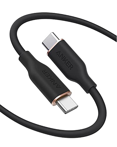 Anker PowerLine III Flow USB-C & USB-C ケーブル Anker絡まないケーブル 240W 結束バンド付き USB PD対応 シリコン素材採用 iPhone 17 / 16 / 15 / Galaxy iPad Pro MacBook Pro/Air 各種対応 (1.8m ミッドナイトブラック) 1枚目 画像