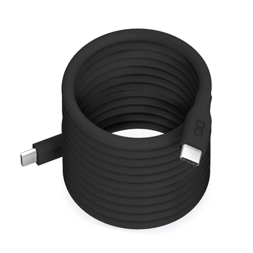 CIO 柔らかいスパイラルシリコンケーブル CtoC (Type-C/USB-C) 急速充電 磁石 マグネット吸着 充電ケーブル PD 240W データ転送 480Mbps 形状記憶 絡まりにくい iPhone 17 / 16 / 15 / Macbook Pro/Air/iPad/ノートパソコン Galaxy Google Pixel Android (アンドロイド) (ブラック, 2m) 画像1
