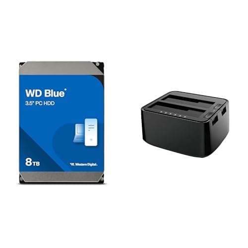 【Amazon.co.jp限定】Western Digital ウエスタンデジタル WD Blue 内蔵 ハードディスク 8TBメーカー保証2年 WD80EAAZ-AJP エコパッケージ【国内正規取扱代理店】+ 玄人志向 SSD/HDDスタンド 2.5型&3.5型対応 エラースキップ/クローン機能つき KURO-DACHI/CLONE/CRU3 1枚目 画像