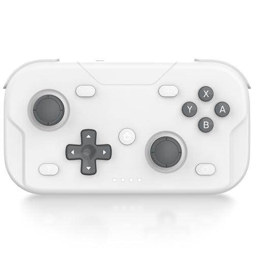XPT コントローラー ゲームパッド Switch2 Switch pc xbox iOS Android windows スマホ対応 小さいサイズ ミニ 超軽量 Turbo 6軸ジャイロセンサー Bluetooth 無線 有線 スティック収納可 18時間連続使用 (ホワイト) 画像1