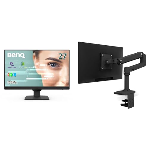 【セット買】ベンキュージャパン BenQ アイケアモニター GW2790 (27インチ/フルHD/IPS/sRGB 99%/ウルトラスリムベゼル/輝度自動調整機能(B.I. Gen2)搭載+ERGOTRON エルゴトロン LX デスク モニターアーム マットブラック 34インチ(3.2~11.3kg)まで VESA規格対応 45-241-224 1枚目 画像