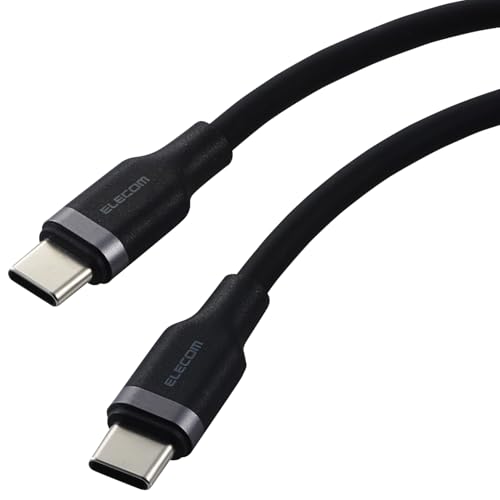 エレコム USB Type C ケーブル 1m 100W PD対応 高速充電 シリコン素材 なめらか やわらか 【 MacBook/iPad/Galaxy/Android スマホ タブレット 等対応 】 ブラック 【iPhone 16 シリーズ 対応検証済】 MPA-CCECSS10BK 1枚目 画像